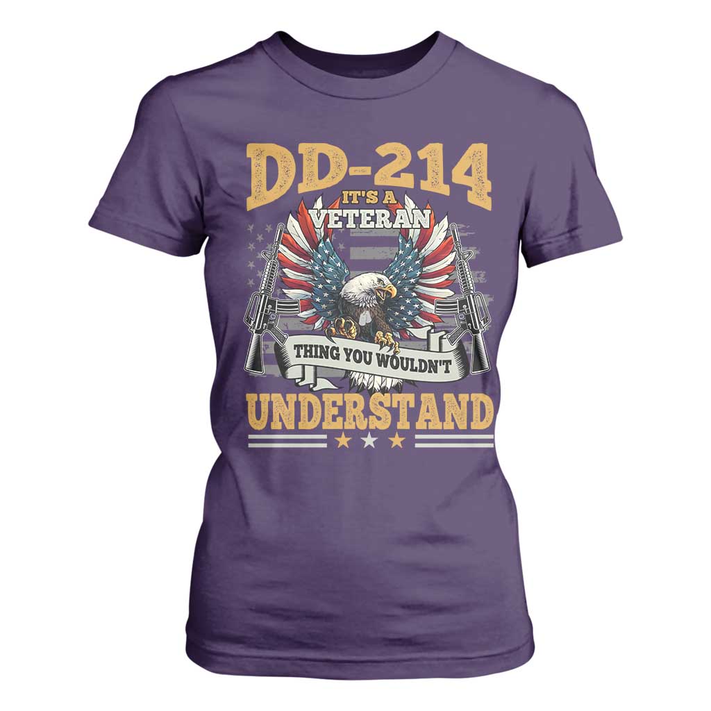 DD214 It Is A Veteran Thing You Wouldnt Understand T Shirt For Women US Veteran Bald Egale TS11 Purple Print Your Wear