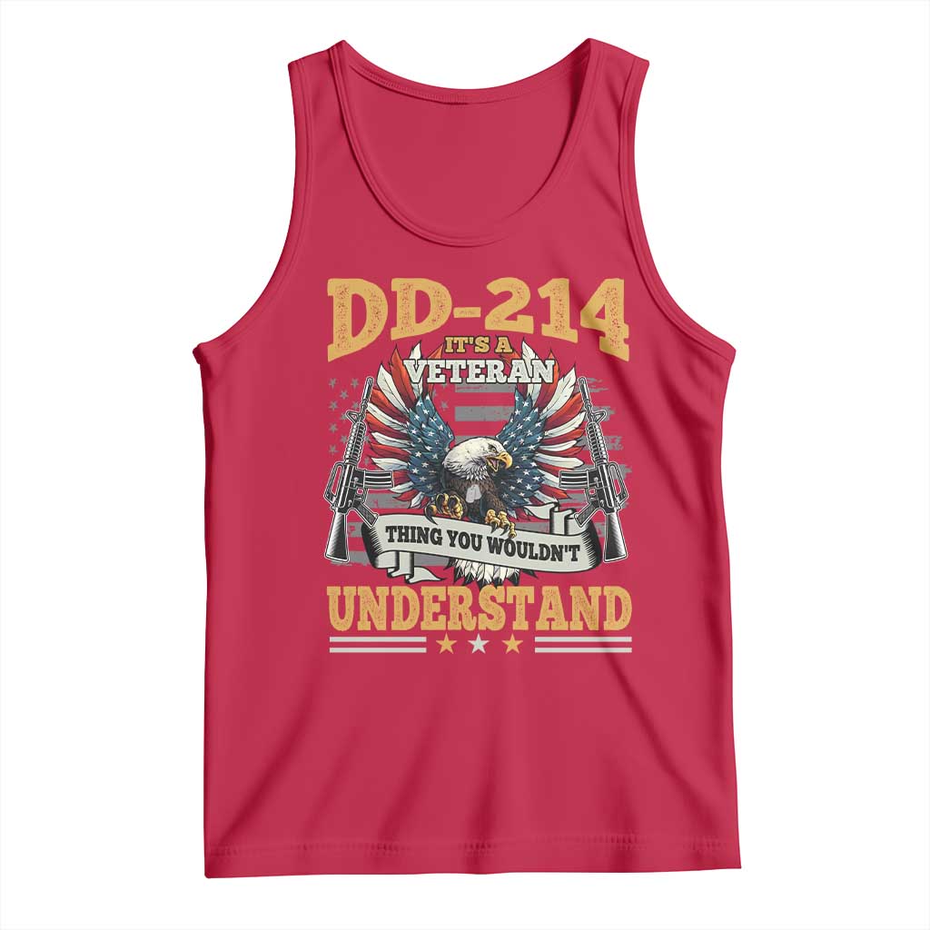 DD214 It Is A Veteran Thing You Wouldnt Understand Tank Top US Veteran Bald Egale TS11 Red Print Your Wear
