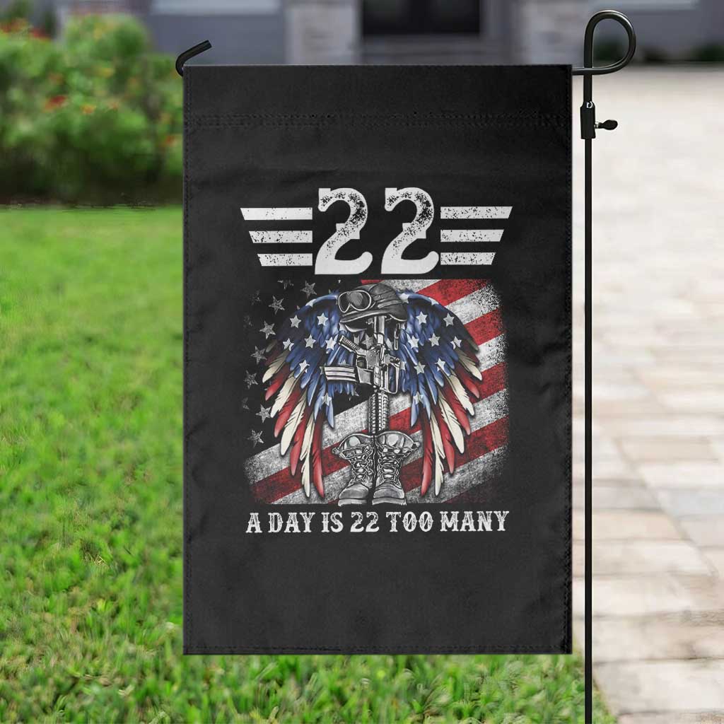 Veteran Suicide Awareness Garden Flag 22 A Day Is 22 Too Many Vintage American Flag TS11 Print Your Wear