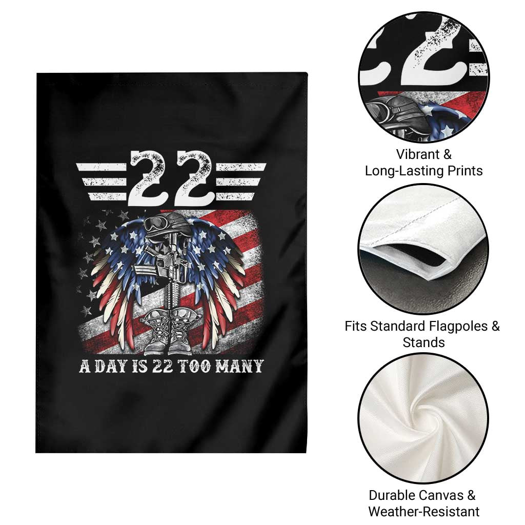 Veteran Suicide Awareness Garden Flag 22 A Day Is 22 Too Many Vintage American Flag TS11 Print Your Wear
