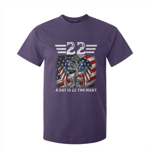 Veteran Suicide Awareness T Shirt For Kid 22 A Day Is 22 Too Many Vintage American Flag TS11 Purple Print Your Wear