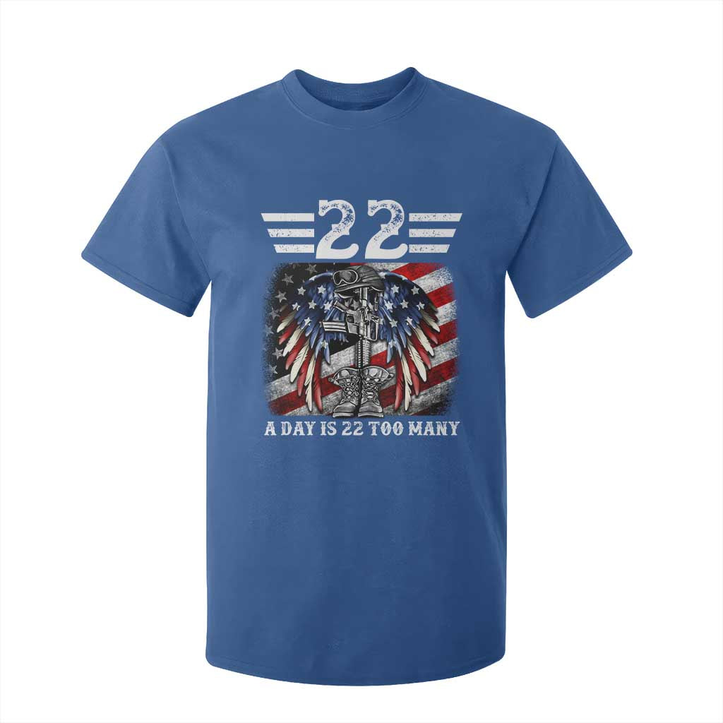 Veteran Suicide Awareness T Shirt For Kid 22 A Day Is 22 Too Many Vintage American Flag TS11 Royal Blue Print Your Wear