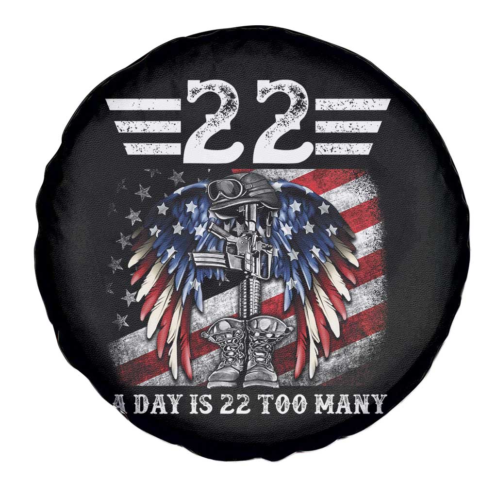 Veteran Suicide Awareness Spare Tire Cover 22 A Day Is 22 Too Many Vintage American Flag TS11 Print Your Wear