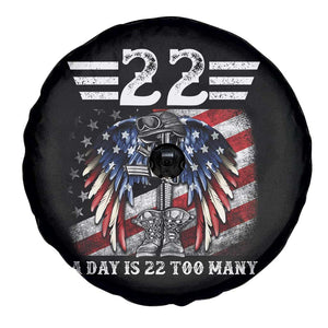 Veteran Suicide Awareness Spare Tire Cover 22 A Day Is 22 Too Many Vintage American Flag TS11 Print Your Wear