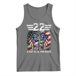 Veteran Suicide Awareness Tank Top 22 A Day Is 22 Too Many Vintage American Flag TS11 Black Heather Print Your Wear