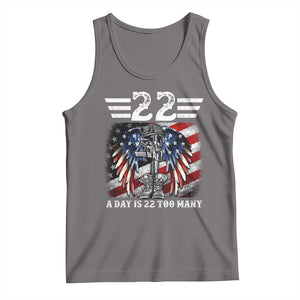 Veteran Suicide Awareness Tank Top 22 A Day Is 22 Too Many Vintage American Flag TS11 Deep Heather Print Your Wear