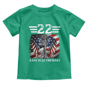 Veteran Suicide Awareness Toddler T Shirt 22 A Day Is 22 Too Many Vintage American Flag TS11 Irish Green Print Your Wear