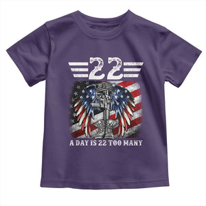 Veteran Suicide Awareness Toddler T Shirt 22 A Day Is 22 Too Many Vintage American Flag TS11 Purple Print Your Wear