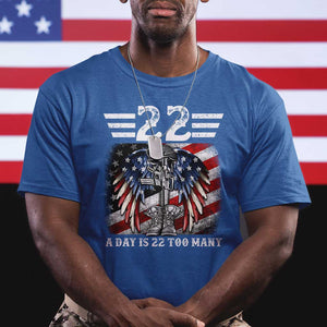 Veteran Suicide Awareness T Shirt 22 A Day Is 22 Too Many Vintage American Flag TS11 Royal Blue Print Your Wear