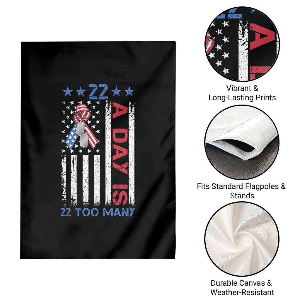 Veteran Suicide Awareness Garden Flag 22 A Day Is 22 Too Many American Flag TS11 Print Your Wear
