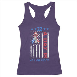 Veteran Suicide Awareness Racerback Tank Top 22 A Day Is 22 Too Many American Flag TS11 Purple Print Your Wear
