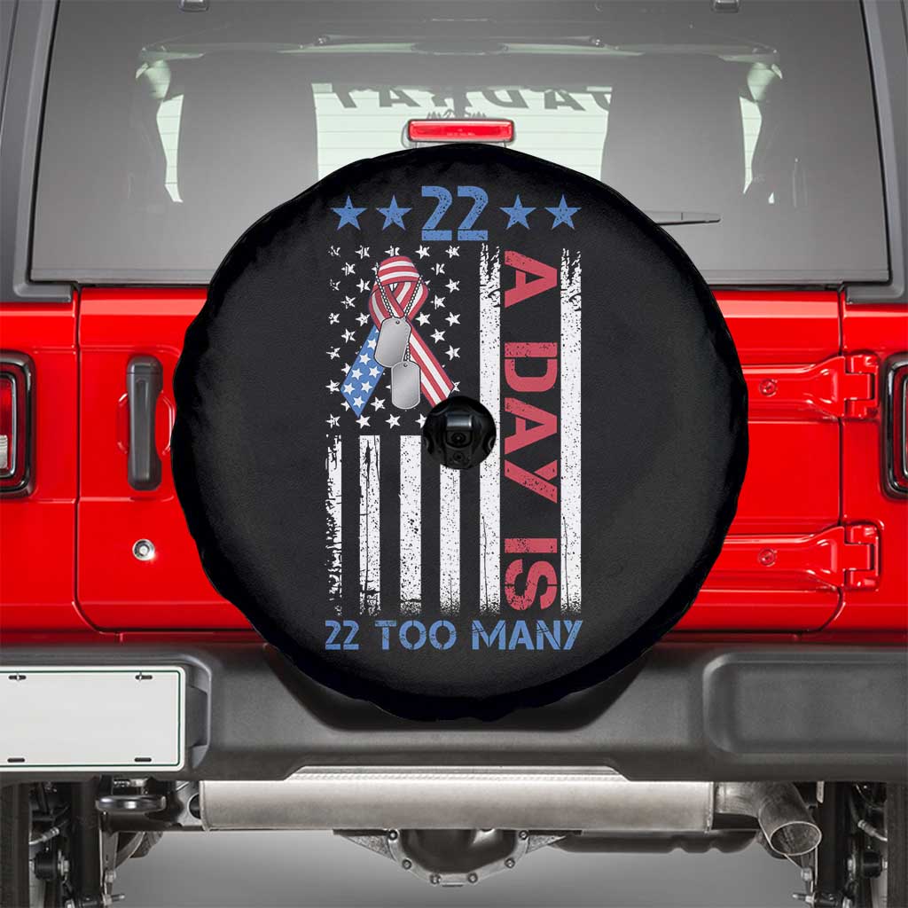 Veteran Suicide Awareness Spare Tire Cover 22 A Day Is 22 Too Many American Flag TS11 Black Print Your Wear