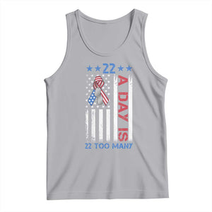 Veteran Suicide Awareness Tank Top 22 A Day Is 22 Too Many American Flag - Print Your Wear