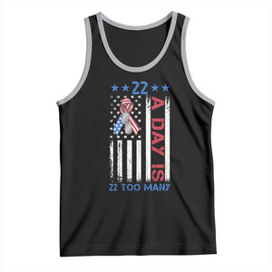 Veteran Suicide Awareness Tank Top 22 A Day Is 22 Too Many American Flag - Print Your Wear