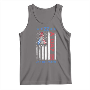 Veteran Suicide Awareness Tank Top 22 A Day Is 22 Too Many American Flag - Print Your Wear