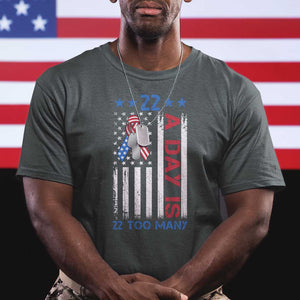 Veteran Suicide Awareness T Shirt 22 A Day Is 22 Too Many American Flag TS11 Dark Heather Print Your Wear