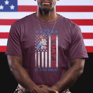 Veteran Suicide Awareness T Shirt 22 A Day Is 22 Too Many American Flag TS11 Maroon Print Your Wear