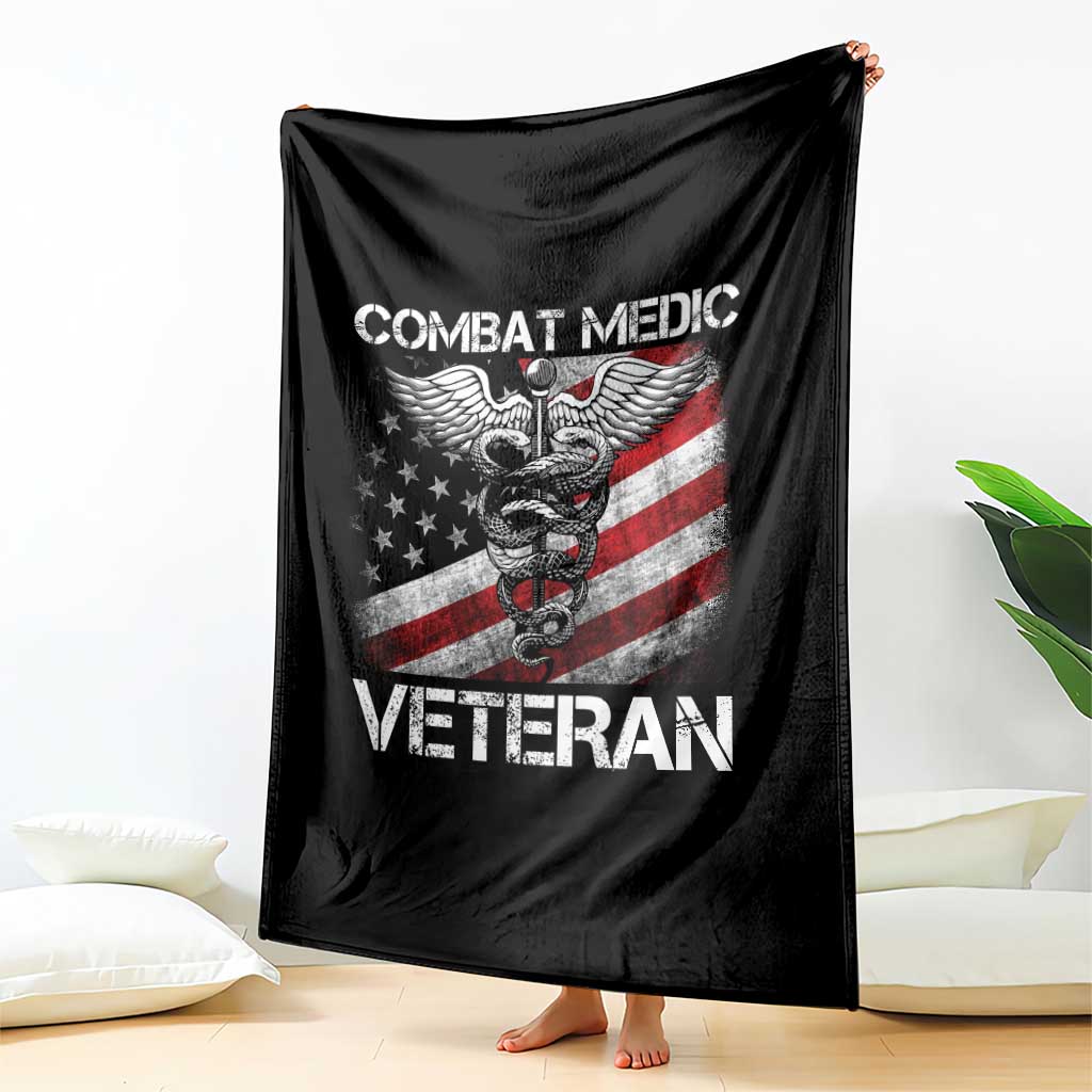 Combat Medic Veteran Throw Blanket Medical Military Soldier Vintage American Flag TS11 Print Your Wear