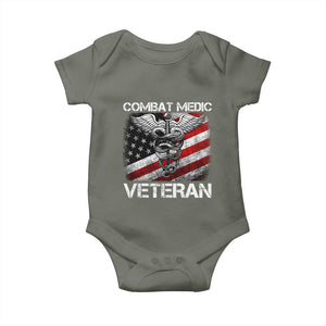 Combat Medic Veteran Baby Onesie Medical Military Soldier Vintage American Flag TS11 Military Green Print Your Wear