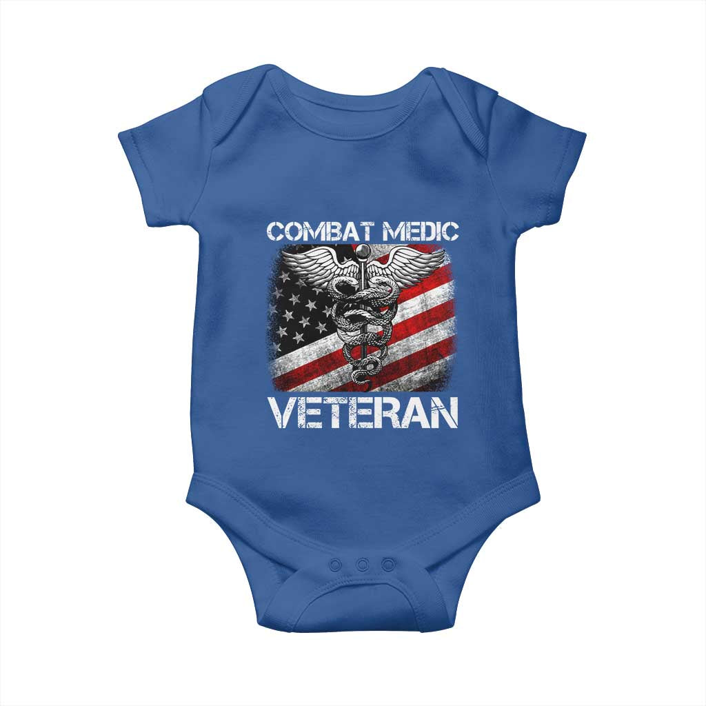 Combat Medic Veteran Baby Onesie Medical Military Soldier Vintage American Flag TS11 Royal Blue Print Your Wear
