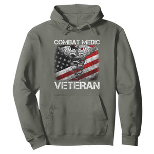 Combat Medic Veteran Hoodie Medical Military Soldier Vintage American Flag TS11 Military Green Print Your Wear