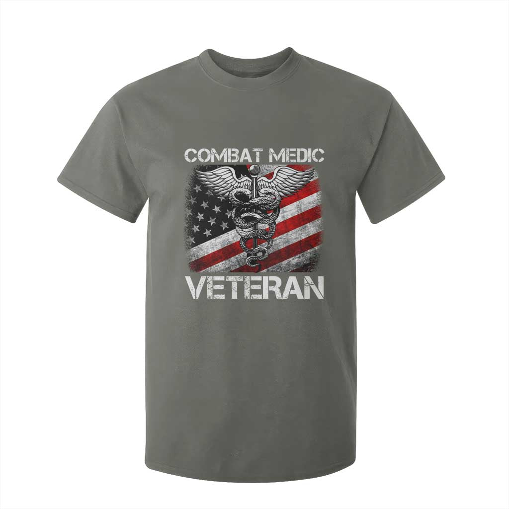 Combat Medic Veteran T Shirt For Kid Medical Military Soldier Vintage American Flag TS11 Military Green Print Your Wear