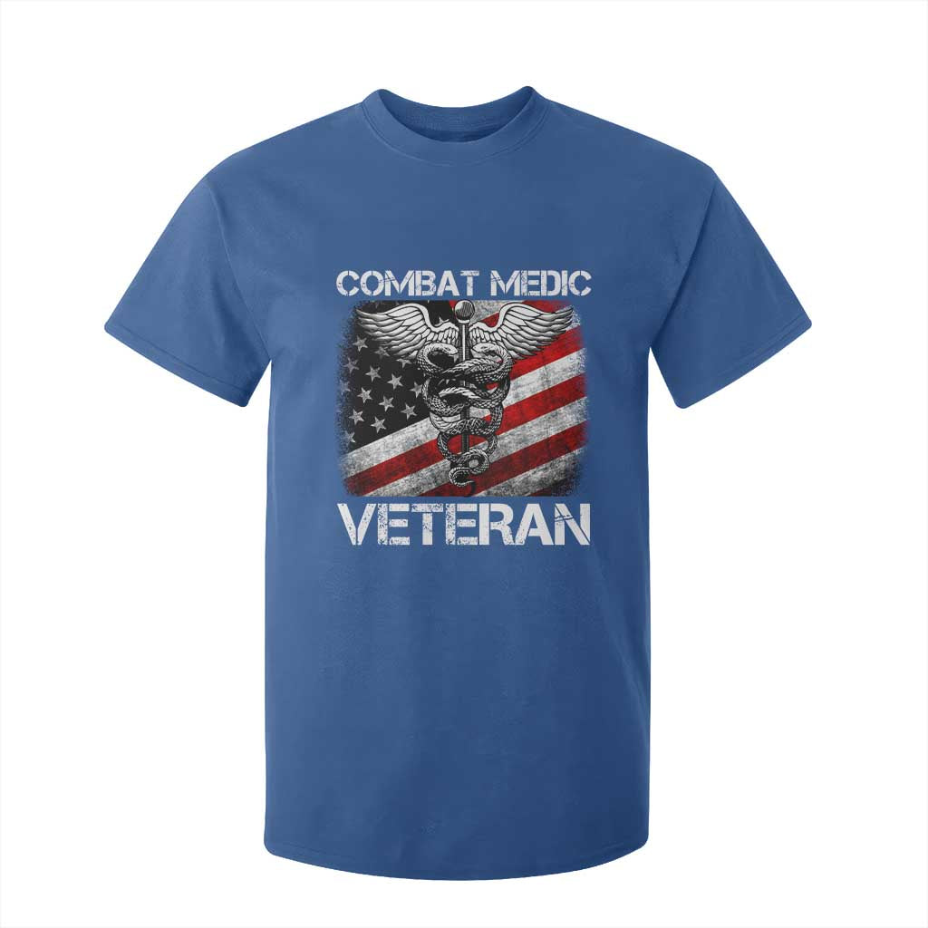 Combat Medic Veteran T Shirt For Kid Medical Military Soldier Vintage American Flag TS11 Royal Blue Print Your Wear