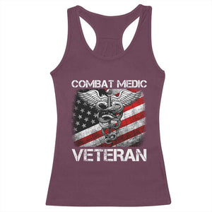Combat Medic Veteran Racerback Tank Top Medical Military Soldier Vintage American Flag TS11 Maroon Print Your Wear