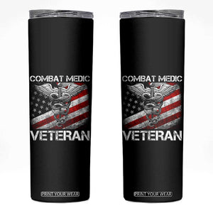 Combat Medic Veteran Skinny Tumbler Medical Military Soldier Vintage American Flag TS11 Black Print Your Wear