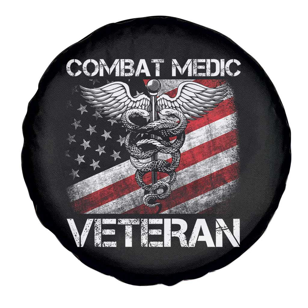 Combat Medic Veteran Spare Tire Cover Medical Military Soldier Vintage American Flag TS11 Print Your Wear