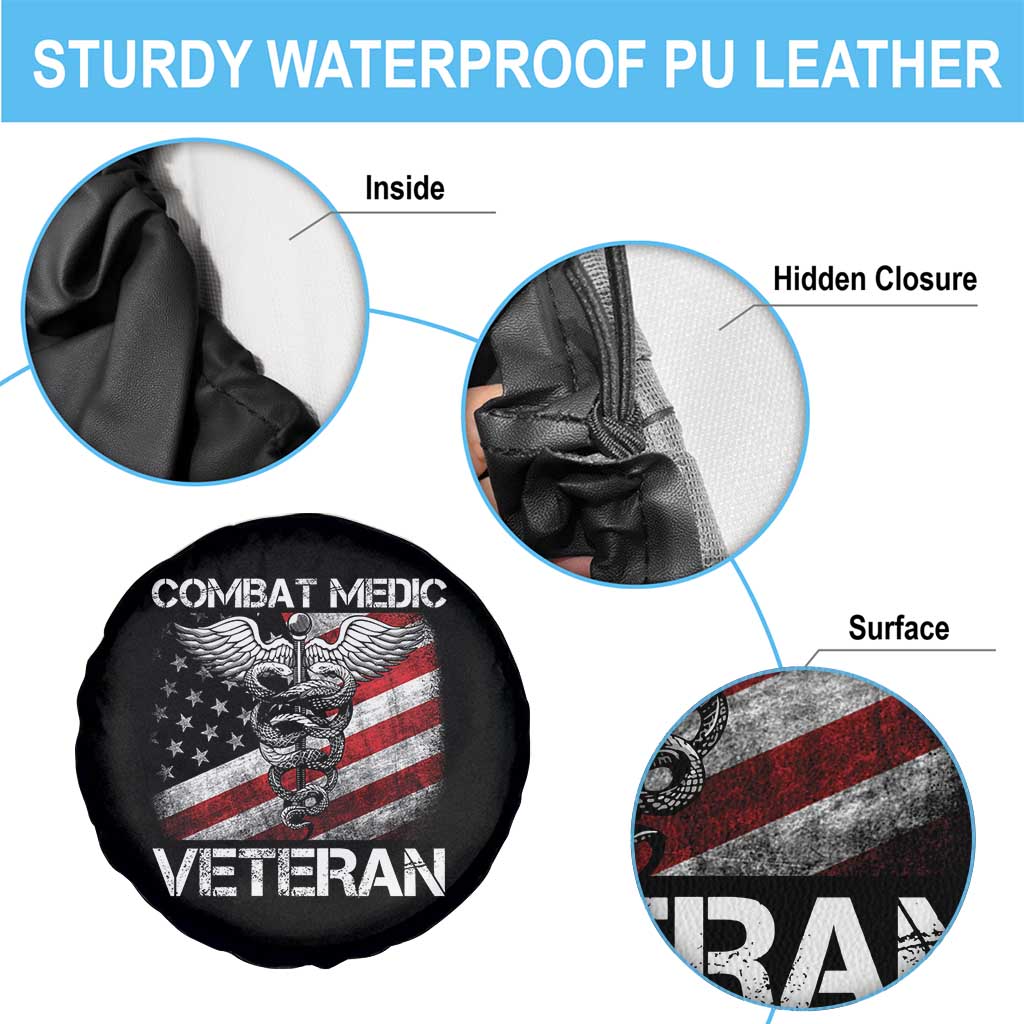 Combat Medic Veteran Spare Tire Cover Medical Military Soldier Vintage American Flag TS11 Print Your Wear