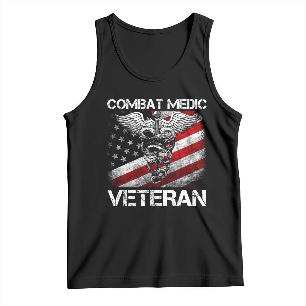 Combat Medic Veteran Tank Top Medical Military Soldier Vintage American Flag TS11 Black Print Your Wear