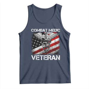 Combat Medic Veteran Tank Top Medical Military Soldier Vintage American Flag TS11 Navy Print Your Wear