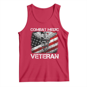 Combat Medic Veteran Tank Top Medical Military Soldier Vintage American Flag TS11 Red Print Your Wear