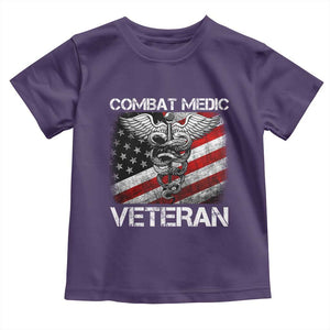 Combat Medic Veteran Toddler T Shirt Medical Military Soldier Vintage American Flag TS11 Purple Print Your Wear