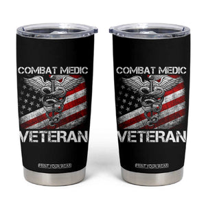 Combat Medic Veteran Tumbler Cup Medical Military Soldier Vintage American Flag TS11 Black Print Your Wear