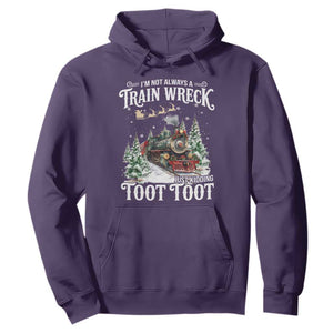 I'm Not Always A Train Wreck Just Kidding Toot Toot Christmas Hoodie North Pole Train TS11 Purple Print Your Wear