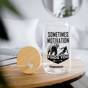 Funny Skiing Glass Can Sometimes Motivation Finds You Ski Mountain Bear TS11 Print Your Wear