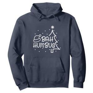 Funny Bah Humbug Christmas Hoodie Santa Hat Xmas Tree TS11 Navy Print Your Wear