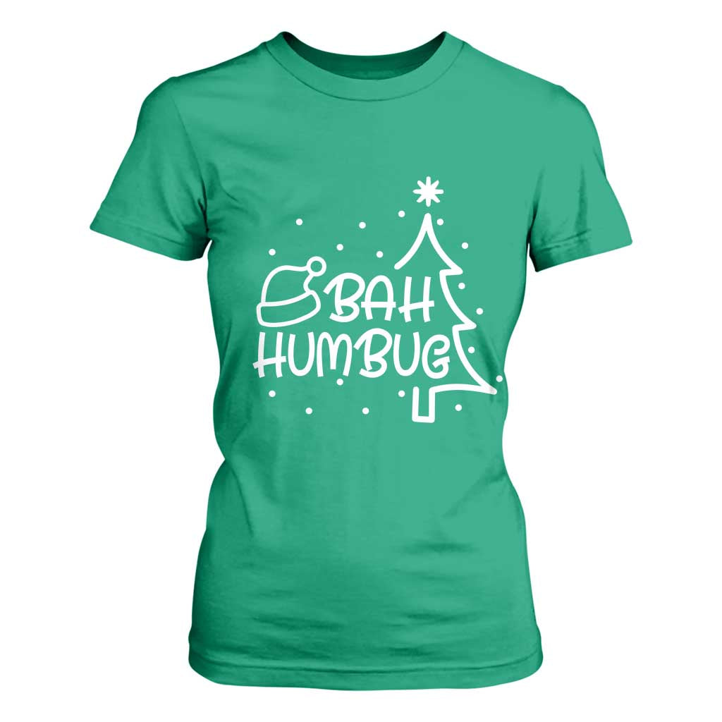 Funny Bah Humbug Christmas T Shirt For Women Santa Hat Xmas Tree TS11 Irish Green Print Your Wear