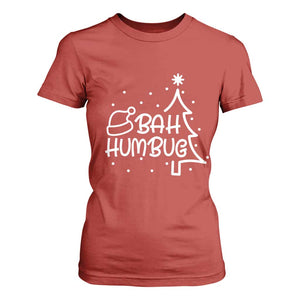 Funny Bah Humbug Christmas T Shirt For Women Santa Hat Xmas Tree TS11 Red Print Your Wear