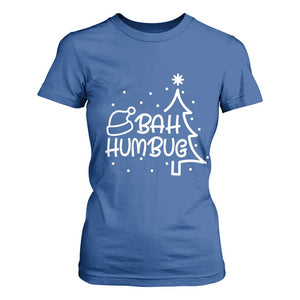 Funny Bah Humbug Christmas T Shirt For Women Santa Hat Xmas Tree TS11 Royal Blue Print Your Wear