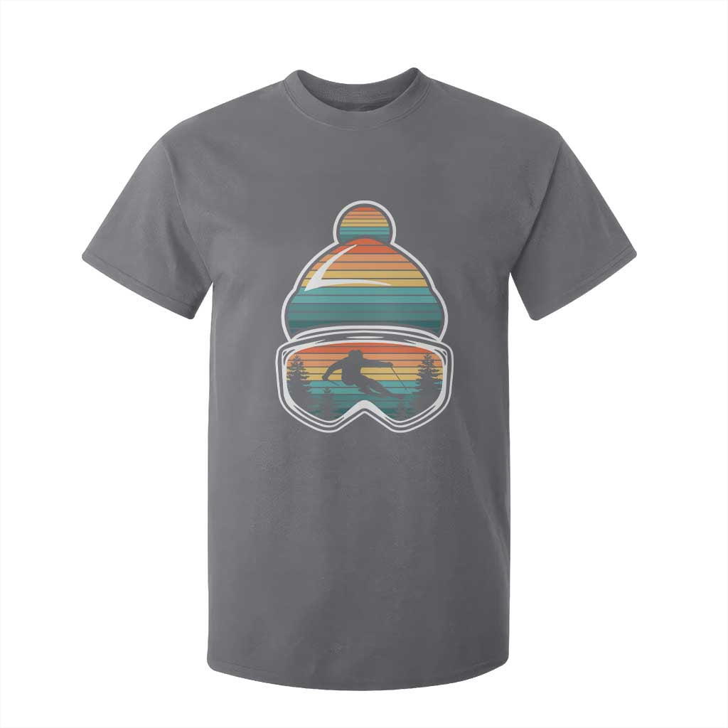 Skiing Mountain Retro Ski Goggles Winter Sport T Shirt For Kid TS11 Charcoal Print Your Wear