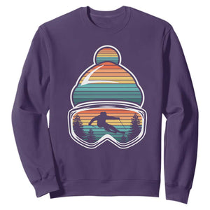 Skiing Mountain Retro Ski Goggles Winter Sport Sweatshirt TS11 Purple Print Your Wear