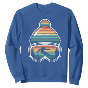 Skiing Mountain Retro Ski Goggles Winter Sport Sweatshirt TS11 Royal Blue Print Your Wear