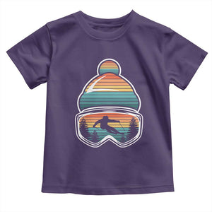 Skiing Mountain Retro Ski Goggles Winter Sport Toddler T Shirt TS11 Purple Print Your Wear