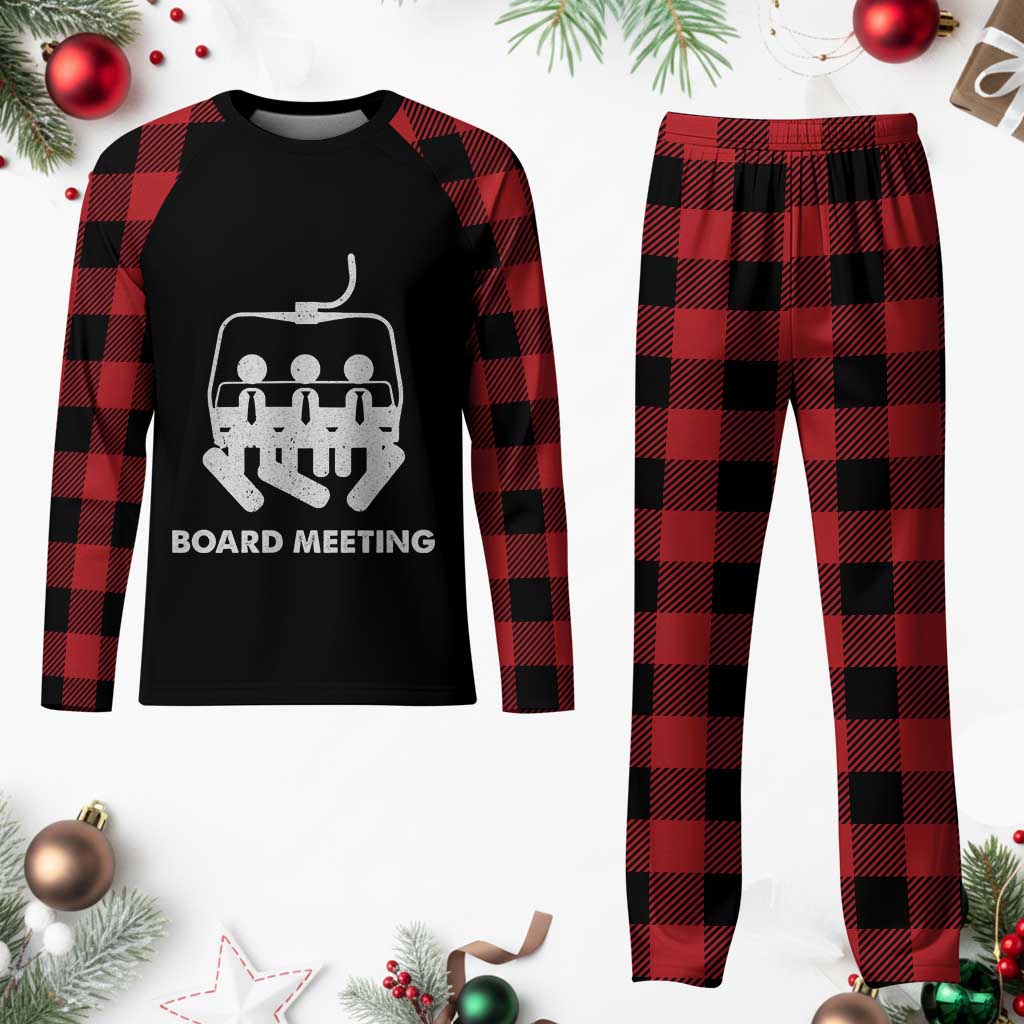 Funny Snowboarding Plaid Pajama Set Board Meeting Holiday Snowboard Winter Sport TS11 Buffalo Plaid Print Your Wear