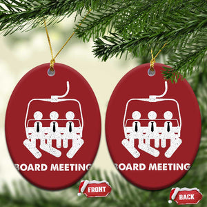 Funny Snowboarding Christmas Ornament Board Meeting Holiday Snowboard Winter Sport TS11 Oval Red Print Your Wear