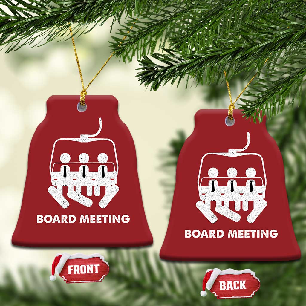 Funny Snowboarding Christmas Ornament Board Meeting Holiday Snowboard Winter Sport TS11 Bell Flake Red Print Your Wear