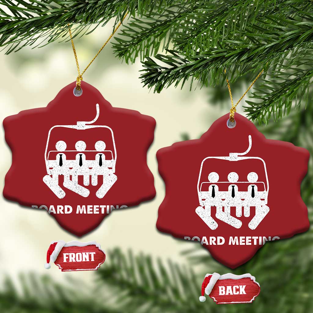 Funny Snowboarding Christmas Ornament Board Meeting Holiday Snowboard Winter Sport TS11 Snow Flake Red Print Your Wear